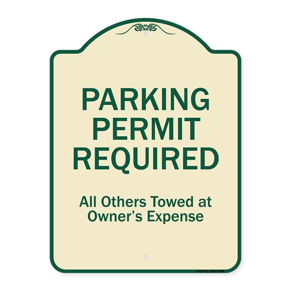 Signmission Designer Series-Parking Permit Required All Others Towed Owners Expense, 18" L, 24" H, TG-1824-9798 A-DES-TG-1824-9798 - main
